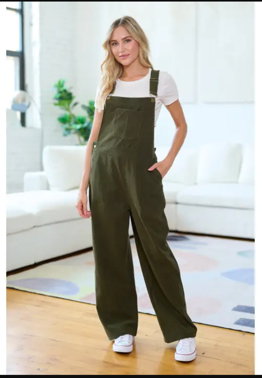 Green Corduroy Overalls