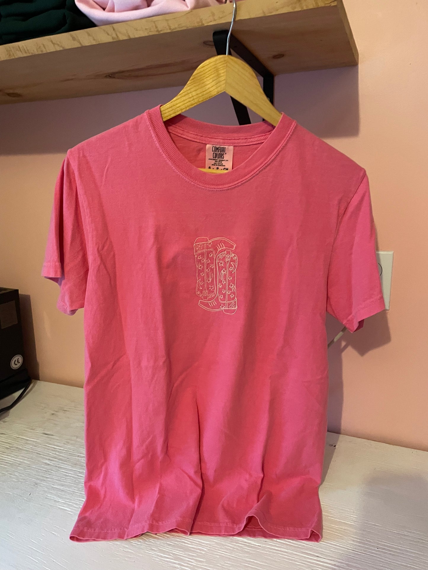 Cowboy Boot Embroidered Shirt - Ready to ship