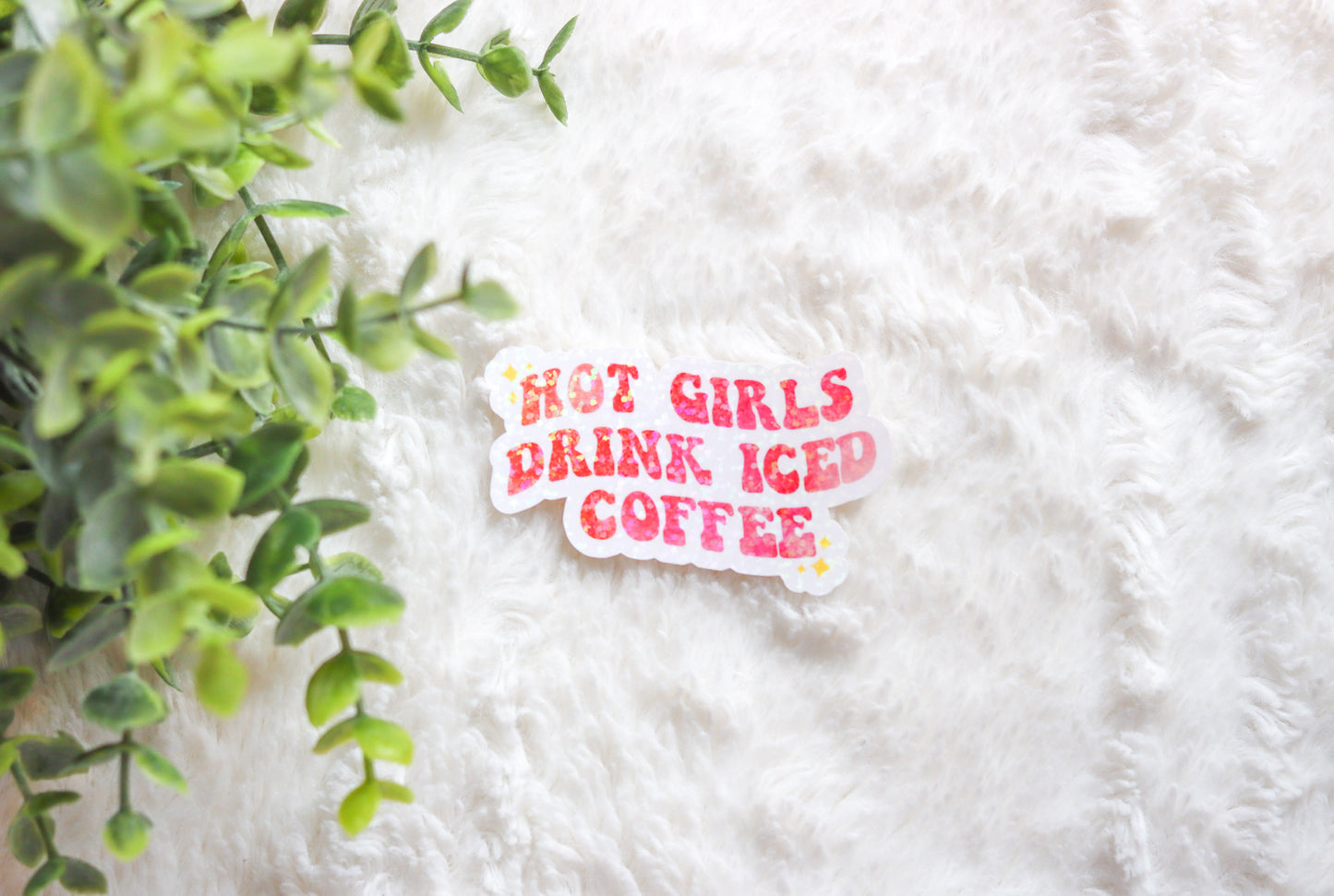 Hot Girls Drink Iced Coffee Sticker