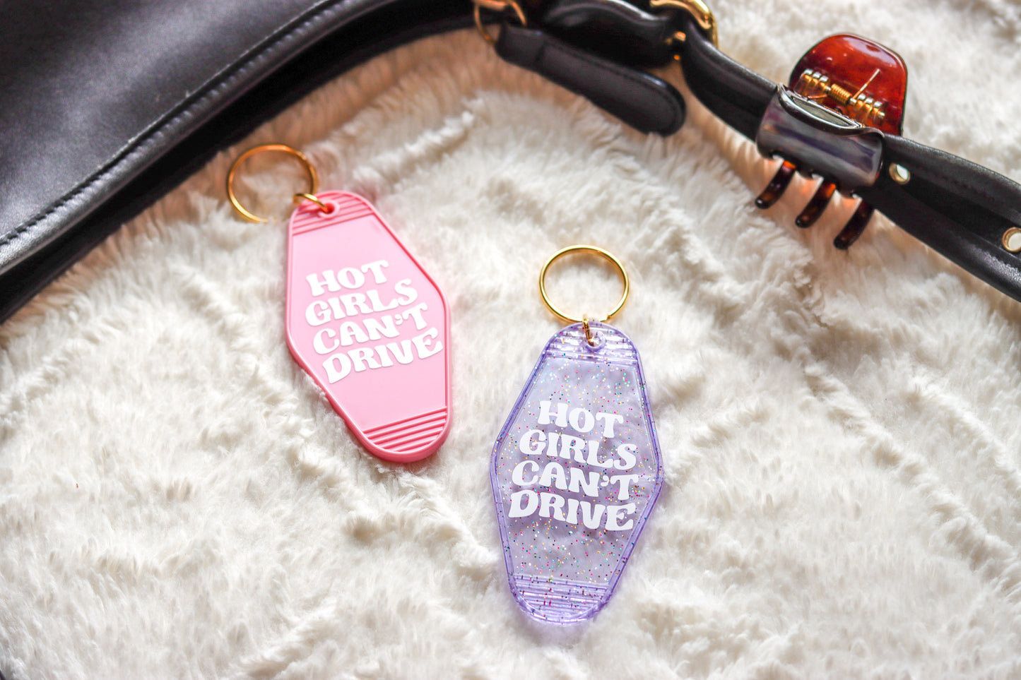 Hot Girls Can't Drive Keychain