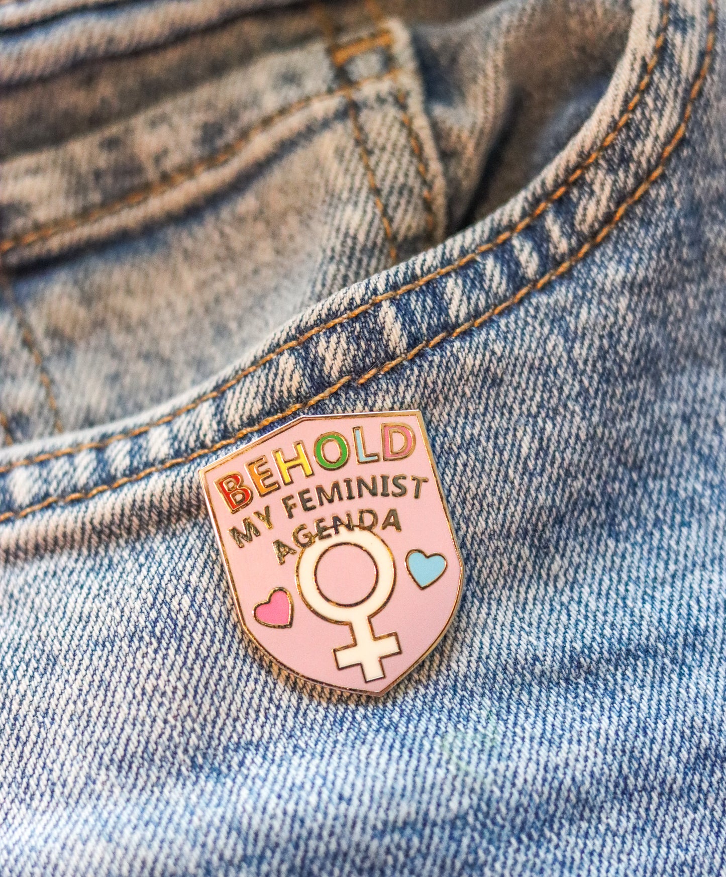 Behold My Feminist Agenda Enamel Pin