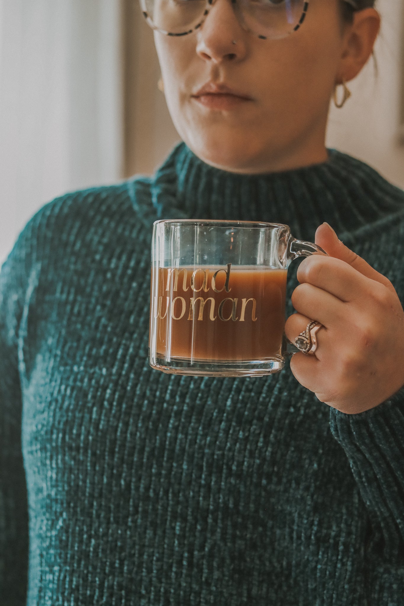 Mad Woman Glass Coffee Mug