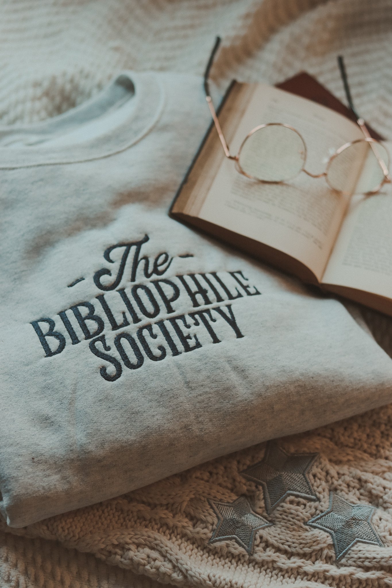 The Bibliophile Society Embroidered Crewneck