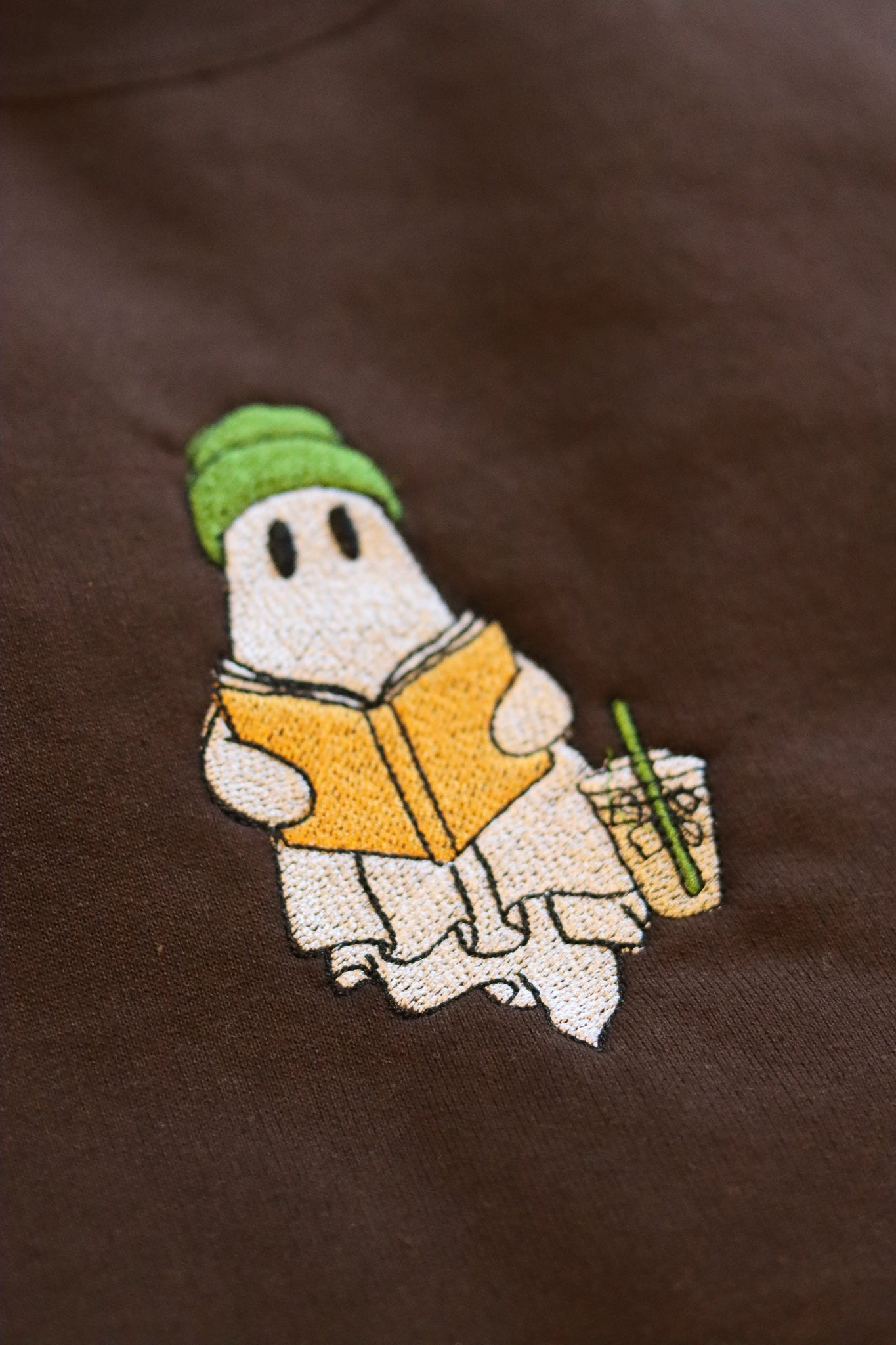 Coffee Ghost Embroidered Sweatshirt - Ready to ship