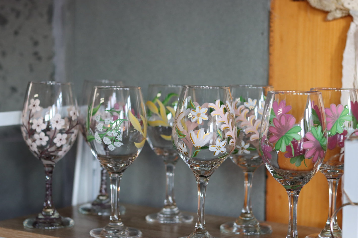 Hand Painted Wine Glass