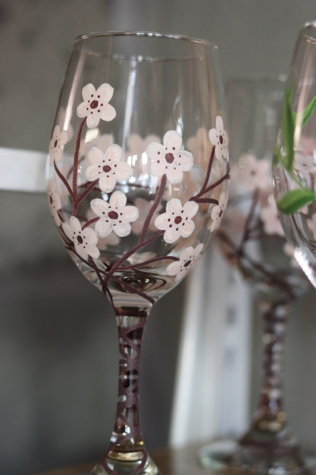 Hand Painted Wine Glass