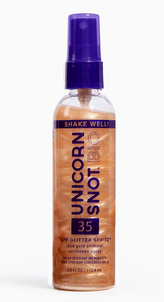 Unicorn Snot Spf 35 Glitter Spritz | Sunscreen Spray | Rose Gold Shimmer