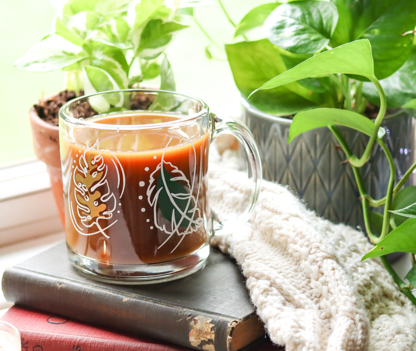 Botanical Glass Coffee Mug