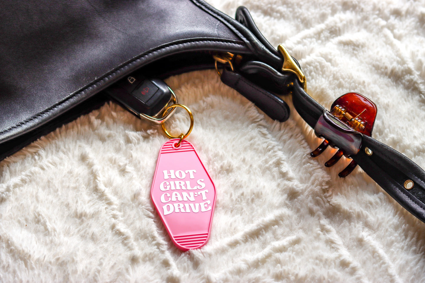 Hot Girls Can't Drive Keychain