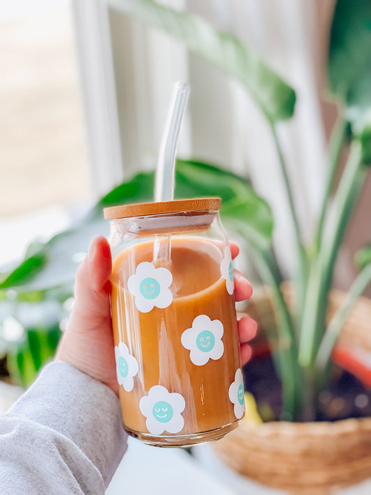 Daisy Beer Can Glass