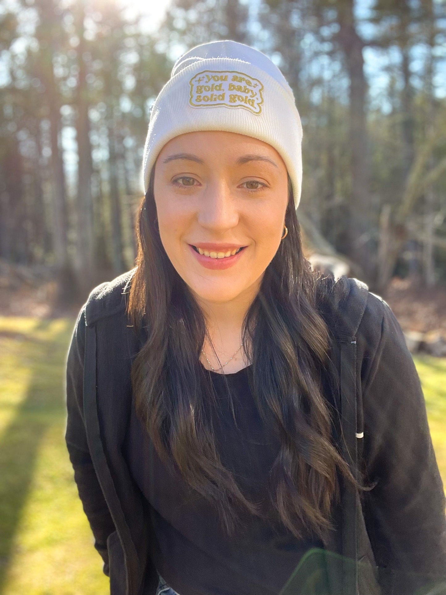 You Are Solid Gold Embroidered Patch Beanie